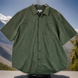 Orvis Classic Collection Men's Hunter Green Button Down Short Sleeve Shirt XXL